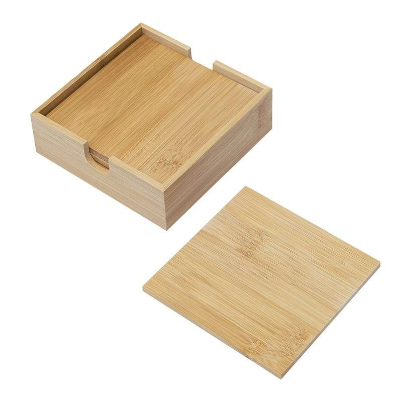 🌿 5-teiliges Set Bambus-Untersetzer Personalisierbar