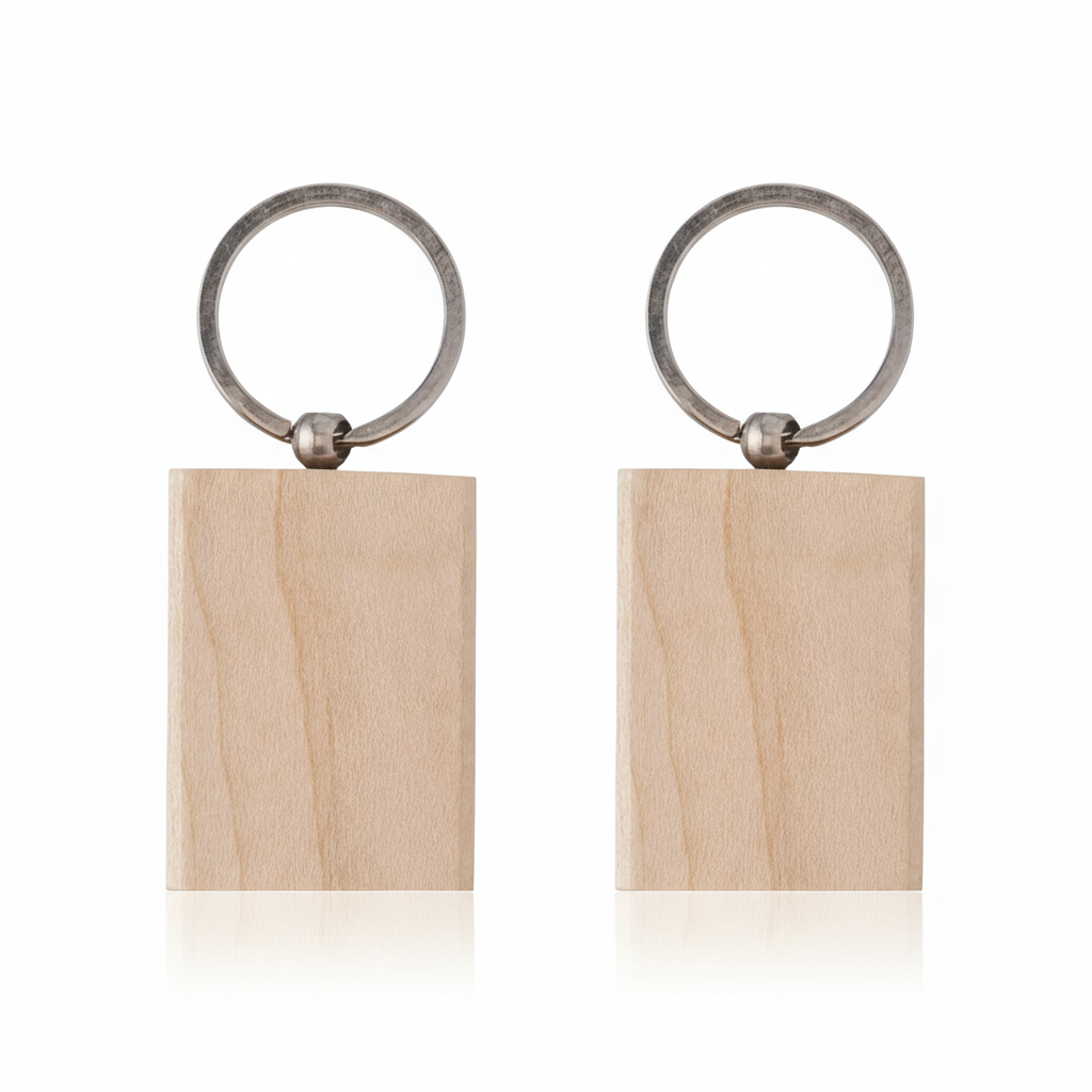 Personalisierbarer Schlüsselanhänger aus Holz mit Wunschtext