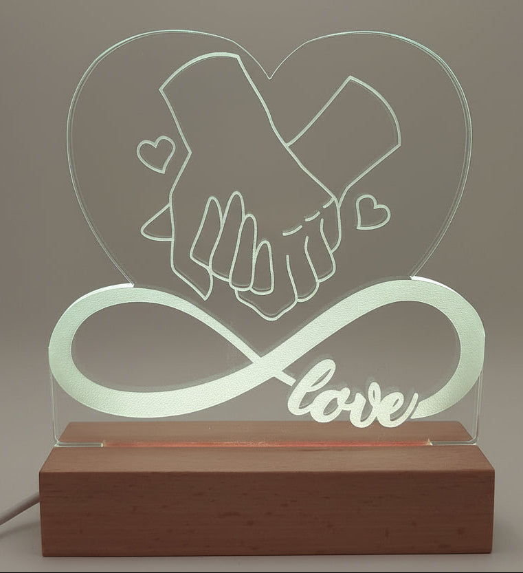 ❤️ Personalisierte LED-Acrylleuchte „Hand in Hand“