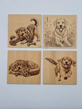 🐶 5-teiliges Bambus-Untersetzer-Set Hunde