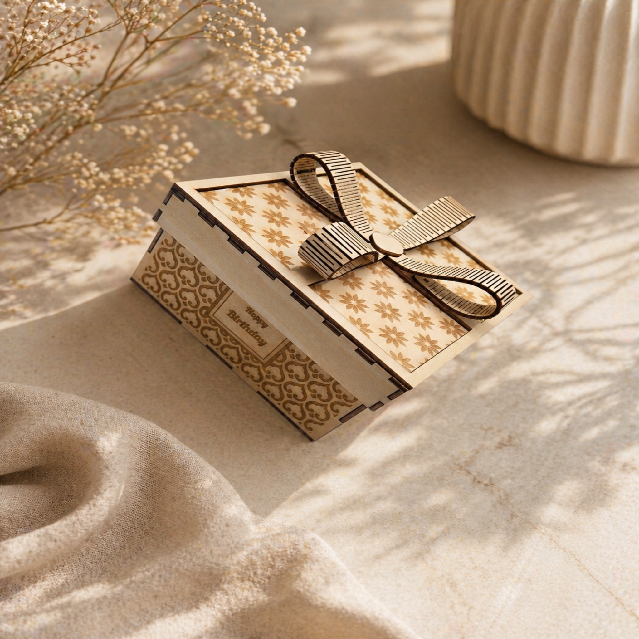 Personalized wooden gift packaging